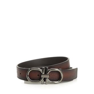 Ferragamo Adjustable Gancini Belt - male - Ferragamo - Belts - Brown - 95 CM - Accessories