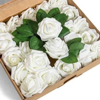 OEM Rosas Artificiales - Hechas A Mano En Espuma De L&aacute;tex - Para Decoraci&oacute;n De Bodas Diy Centro De Mesa Ramo - 50 Unidades