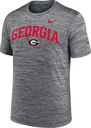 Nike Georgia Primetime Arch Logo Velocity Nike Mens Dri-FIT College T-Shirt in Grey | NKPQ06FGBN-DNF