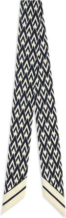 Valentino Garavani Womens Silk Scarf Tout La V Ivory-Navy Ivory/navy Scarfs