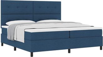 vidaXL Box Spring Bed with Mattress Blue 200 x 200 cm Fabric vidaXL