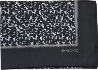 Jimmy Choo London Zijden Sjaal - Dames - Accessoires - Grijs - Maat: ONE Size Zijde