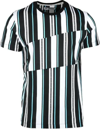 Dirk Bikkembergs White Striped Cotton T-Shirt
