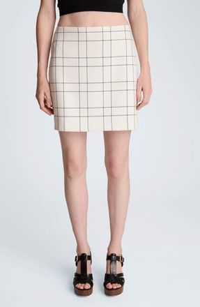 Kenneth Cole Windowpane Plaid Miniskirt in Feather White/Black at Nordstrom Rack, Size 14