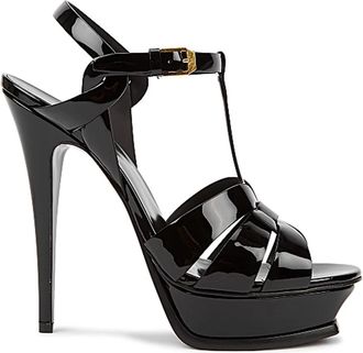 Saint Laurent Hoge hakken leren sandalen - Dames - Sandalen met hakken - Zwart - 36 EU - Leer - Schoenen