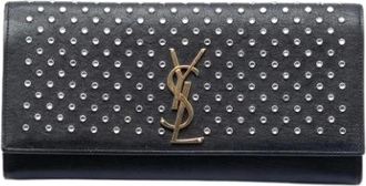 Saint Laurent Pre-owned Clutches, female, Black, Size: ONE SIZE Pre-owned Studded Clutch