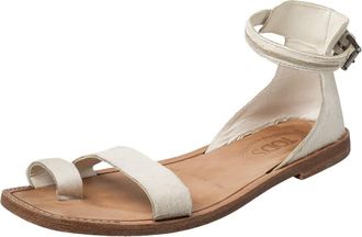 Tod's Tods White Calf Hair Ankle Strap Sandals