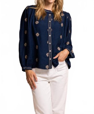 Pink Martini Womens Carla Top In Blue
