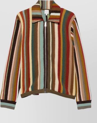 Paul Smith striped merino wool zip cardigan