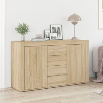 Berkfield Home Sideboard Sonoma Oak Engineered wood 120 x 36 x 69 cm Storage in Brown