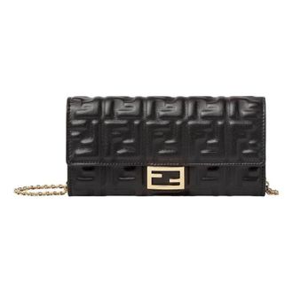 Fendi (WMNS) Fendi SS26 Baguette Continental With Chain Black 8M0365AAJDF0KUR