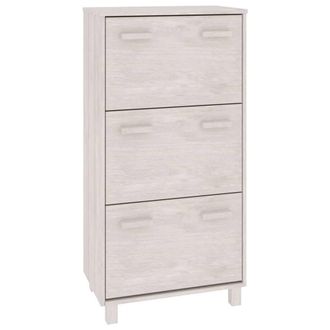 Berkfield Home Shoe Cabinet HAMAR White 59.5x35x117 cm Solid Wood Pine