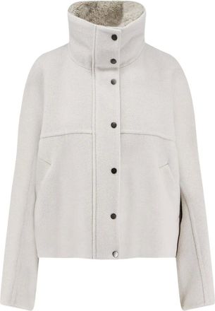 Brunello Cucinelli Chaqueta de Lana y Cachemira - Jackets - Mujer - Gris - L
