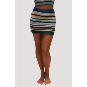 Stone Fox Swim Elea Stripe Cover-Up Miniskirt in Cape Verde Stripe at Nordstrom, Size X-Small