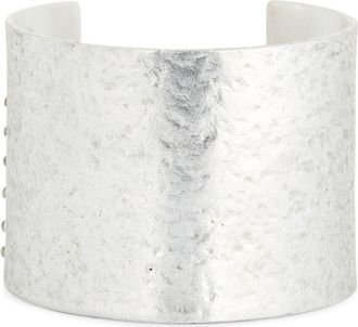 Karine Sultan Crystal Hammered Open Cuff Bracelet in Silver at Nordstrom Rack