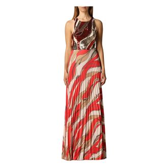 Elisabetta Franchi Sequin Pleated Long Dress Ab17702E2-V84