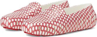Floafers Posh Driver Print Womens Flat Shoes White Hex/Red : 10 B - Medium, Rubber