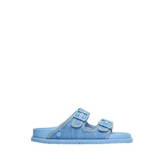 Birkenstock Sliders, female, Blue, Size: 6 US Arizona Stone Washed Denim Narrow Fit