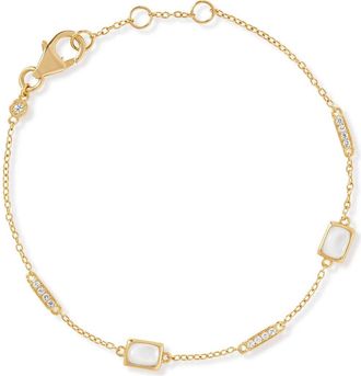 Astley Clarke Gold Aurora Ridge Mother of Pearl Station Bracelet at Nordstrom