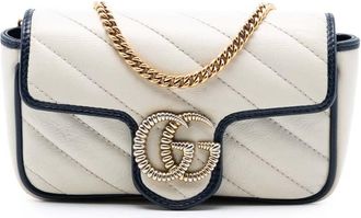 Gucci Pre-owned Gucci Super Mini GG Marmont Matelasse Leather Torchon Flap Crossbody Ladies 574969 2091