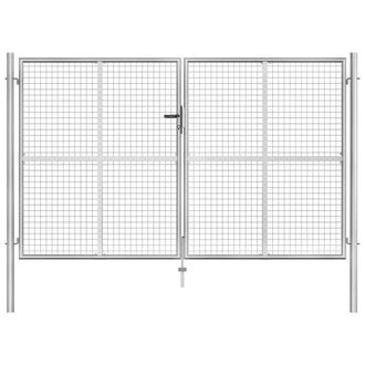 Berkfield Home Garden Gate Galvanised Steel 306x200 cm Silver