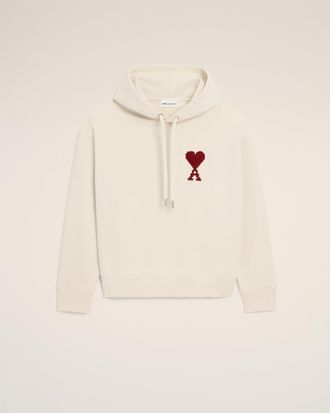 Ami White Cotton Ami De Coeur Hoodie White - XXL - Unisex