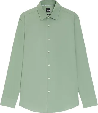HUGO BOSS Green Relaxed Solid Shirts