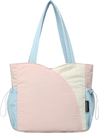 Generic ETOYA Simple Tote Bag Large Capacity Casual Crossbody Bag Contrast Color Nylon Satchel Bag Shopping Work Date Party Bag, Pink