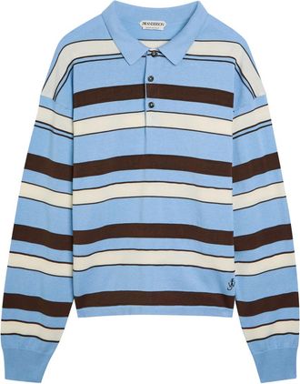 J.W.Anderson Striped Knit Polo Shirt - Blue - XL