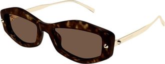 Alexander McQueen Brown Geometric Ladies Sunglasses AM0482S 002 55
