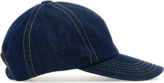 Patou Womens Denim Baseball Cap Blue Cotton Polyester