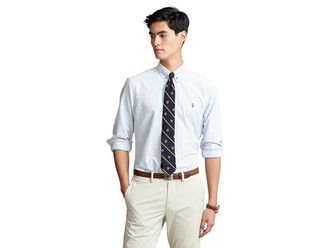 Polo Ralph Lauren Classic Fit Oxford Shirt Mens Clothing Blue/White Stripe : 2XL, Cotton
