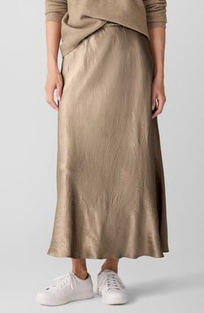 Eileen Fisher Crinkle Satin Bias Skirt in Biscuit at Nordstrom Rack, Size X-Small
