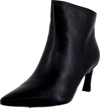 27 EDIT Leather Pointed Toe Booties Black J1765L1001 Womens