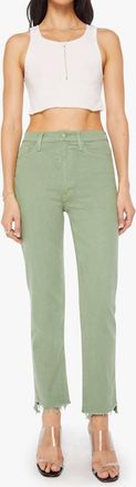 Mother High Waist Rider Ankle Step Fray Jeans In Mistletoe