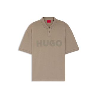 HUGO BOSS Oversize-fit polo shirt in cotton with tonal logo