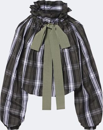 Patou Bow-detail checked top