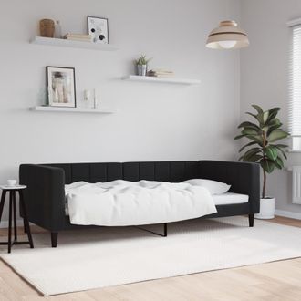 vidaXL Sof&aacute; Cama Sin Colch&oacute;n Terciopelo Negro 90x190 Cm Vidaxl