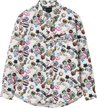 Marc Jacobs Sticker Print Shirt - Dames - Overhemden - Veelkleurig - S - Katoen - Overhemden