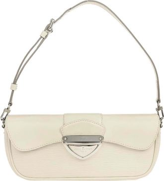 Louis Vuitton Montaigne Clutch Epi Leather White Leather Handbag (Pre-Owned)