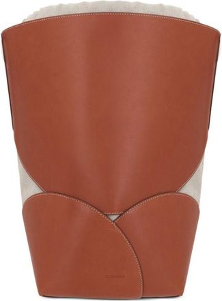 Jil Sander Curve shoulder bag - women - Calf Leather/Fabric - One Size - Brown