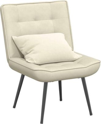 vidaXL Poltrona Relax 64x74x84 cm Crema in Velluto - Vidaxl