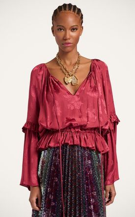 La DoubleJ Boho Blouse in Solid Brick Red at Nordstrom, Size X-Large