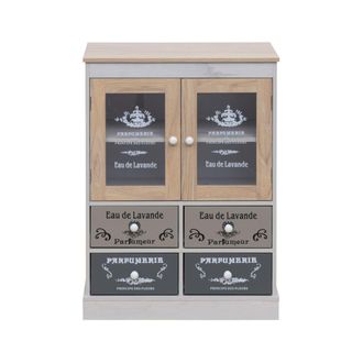 Mobili Rebecca Vitrina baja de 4 cajones y 2 puertas de aglomerado multicolor