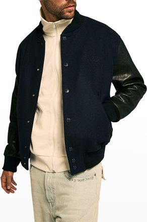 Golden Goose Mens Wool/Leather Bomber Jacket