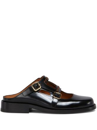 Marni buckled mules - women - Calf Leather/Calf Leather/Calf Leather - 38.5 - Black