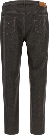 Brunello Cucinelli Virgin Wool Flannel Trousers - Gray