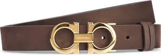 Ferragamo Smooth Brown Calf Leather Belt