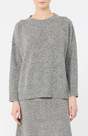 Max Mara Crewneck Wool & Silk Blend Sweater in Medium Grey at Nordstrom, Size X-Large