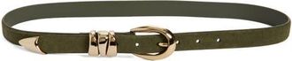 Madewell Triple Keeper Suede Belt in Juniper Berry at Nordstrom, Size Xx-Small